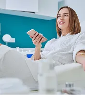 Patient relaxing during infusion therapy at Citrus Infusion clinic