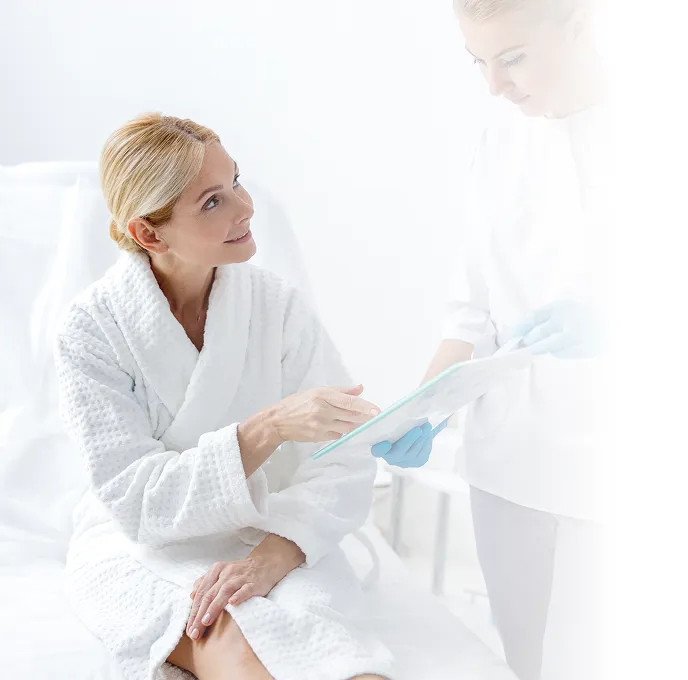 Close-up of professional administering a PRP microneedling treatment